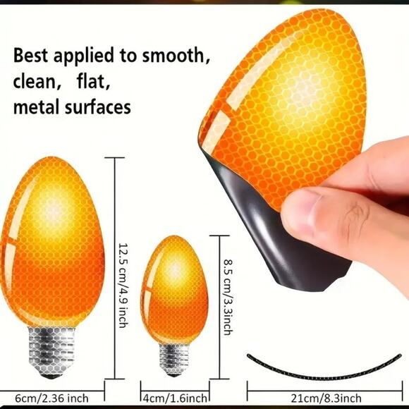 Reflective Holiday Lights Car Magnets, 20 pc set - Picture 8 of 9